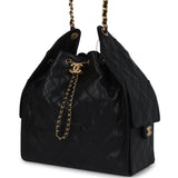 Chanel Medium 25 Hobo Bag Black Caviar Antique Gold Hardware