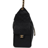 Chanel Medium 25 Hobo Bag Black Caviar Antique Gold Hardware