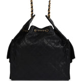Chanel Medium 25 Hobo Bag Black Caviar Antique Gold Hardware