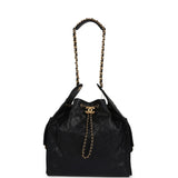 Chanel Medium 25 Hobo Bag Black Caviar Antique Gold Hardware