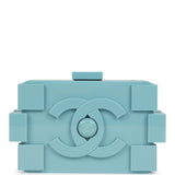 Pre-owned Chanel Supermarket Boy Brick Lego Minaudiere Clutch Light Blue Plexiglass Silver Hardware