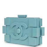 Pre-owned Chanel Supermarket Boy Brick Lego Minaudiere Clutch Light Blue Plexiglass Silver Hardware
