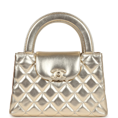 Chanel Small Kelly Shopper Metallic Gold Calfskin Brushed Gold Hardware