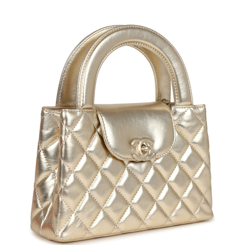 Chanel Small Kelly Shopper Metallic Gold Calfskin Brushed Gold Hardware