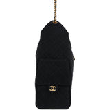 Chanel Large 25 Hobo Bag Black Washed Denim Antique Gold Hardware