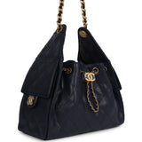 Chanel Small 25 Hobo Bag Dark Navy Caviar Antique Gold Hardware - Thumbnail View 2