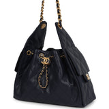 Chanel Small 25 Hobo Bag Dark Navy Caviar Antique Gold Hardware - Thumbnail View 5
