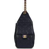 Chanel Small 25 Hobo Bag Dark Navy Caviar Antique Gold Hardware - Thumbnail View 3
