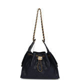 Chanel Small 25 Hobo Bag Dark Navy Caviar Antique Gold Hardware - Thumbnail View 6