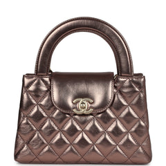 Chanel Small Kelly Shopper Metallic Bronze Calfskin Brushed Gold Hardware