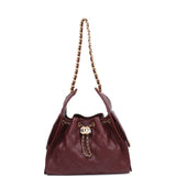 Chanel Small 25 Hobo Bag Burgundy Caviar Antique Gold Hardware