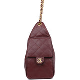 Chanel Small 25 Hobo Bag Burgundy Caviar Antique Gold Hardware