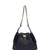 Chanel Small 25 Hobo Bag Dark Navy Caviar Antique Gold Hardware