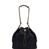 Chanel Medium 25 Hobo Bag Dark Navy Caviar Antique Gold Hardware