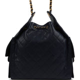 Chanel Medium 25 Hobo Bag Dark Navy Caviar Antique Gold Hardware