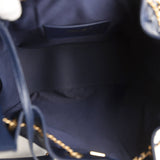 Chanel Medium 25 Hobo Bag Dark Navy Caviar Antique Gold Hardware