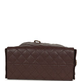 Chanel Medium 25 Hobo Bag Dark Brown Caviar Antique Gold Hardware