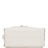 Chanel Medium 25 Hobo Bag White Caviar Antique Gold Hardware