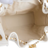 Chanel Medium 25 Hobo Bag White Caviar Antique Gold Hardware