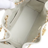 Chanel Small 25 Hobo Bag Light Grey Caviar Antique Gold Hardware