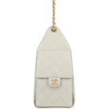 Chanel Small 25 Hobo Bag Light Grey Caviar Antique Gold Hardware