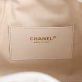 Chanel Small 25 Hobo Bag White Caviar Antique Gold Hardware