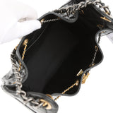 Chanel Small 25 Hobo Bag Black Shiny Crumpled Calfskin Mixed Metal Hardware