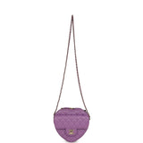 Chanel CC In Love Large Heart Bag with Chain Purple Lambskin Light Gold Hardware - Thumbnail View 6