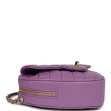 Chanel CC In Love Large Heart Bag with Chain Purple Lambskin Light Gold Hardware - Thumbnail View 7