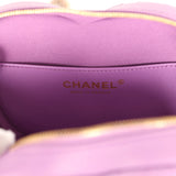 Chanel CC In Love Large Heart Bag with Chain Purple Lambskin Light Gold Hardware - Thumbnail View 9