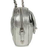 Chanel CC In Love Small Heart Bag with Chain Silver Metallic Lambskin Silver Hardware - Thumbnail View 3