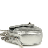 Chanel CC In Love Small Heart Bag with Chain Silver Metallic Lambskin Silver Hardware - Thumbnail View 7