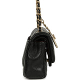 Chanel Nano Classic Double Flap Bag Charm Black Lambskin Light Gold Hardware