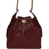 Chanel Medium 25 Hobo Bag Burgundy Caviar Antique Gold Hardware