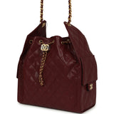 Chanel Medium 25 Hobo Bag Burgundy Caviar Antique Gold Hardware