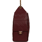 Chanel Medium 25 Hobo Bag Burgundy Caviar Antique Gold Hardware