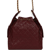 Chanel Medium 25 Hobo Bag Burgundy Caviar Antique Gold Hardware