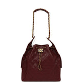 Chanel Medium 25 Hobo Bag Burgundy Caviar Antique Gold Hardware