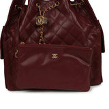 Chanel Medium 25 Hobo Bag Burgundy Caviar Antique Gold Hardware