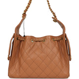 Chanel Small 25 Hobo Bag Caramel Caviar Antique Gold Hardware