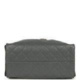 Chanel Medium 25 Hobo Bag Dark Grey Caviar Antique Gold Hardware