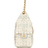 Chanel Small 25 Hobo Bag White Multicolored Tweed Antique Gold Hardware