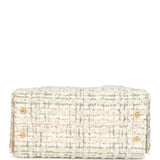 Chanel Small 25 Hobo Bag White Multicolored Tweed Antique Gold Hardware