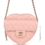 Chanel CC In Love Large Heart Bag with Chain Light Pink Lambskin Light Gold Hardware - Thumbnail View 1