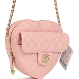 Chanel CC In Love Large Heart Bag with Chain Light Pink Lambskin Light Gold Hardware - Thumbnail View 2