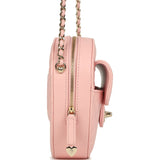 Chanel CC In Love Large Heart Bag with Chain Light Pink Lambskin Light Gold Hardware - Thumbnail View 4