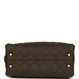 Chanel Small 25 Hobo Bag Khaki Toile Canvas Antique Gold Hardware