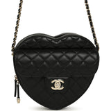 Chanel CC In Love Large Heart Bag with Chain Black Lambskin Light Gold Hardware - Thumbnail View 1