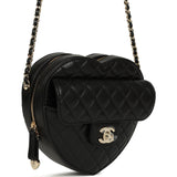 Chanel CC In Love Large Heart Bag with Chain Black Lambskin Light Gold Hardware - Thumbnail View 2