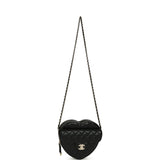 Chanel CC In Love Large Heart Bag with Chain Black Lambskin Light Gold Hardware - Thumbnail View 6